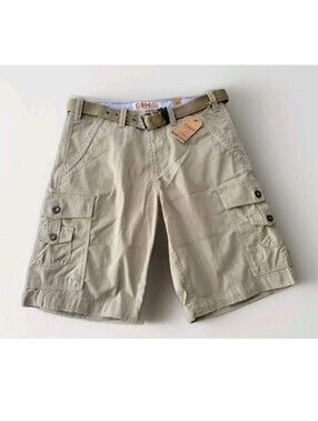 G&M George & Martha Rugged & Washed Out Dallas Cargo Shorts Khaki Hiking 32 NEW
